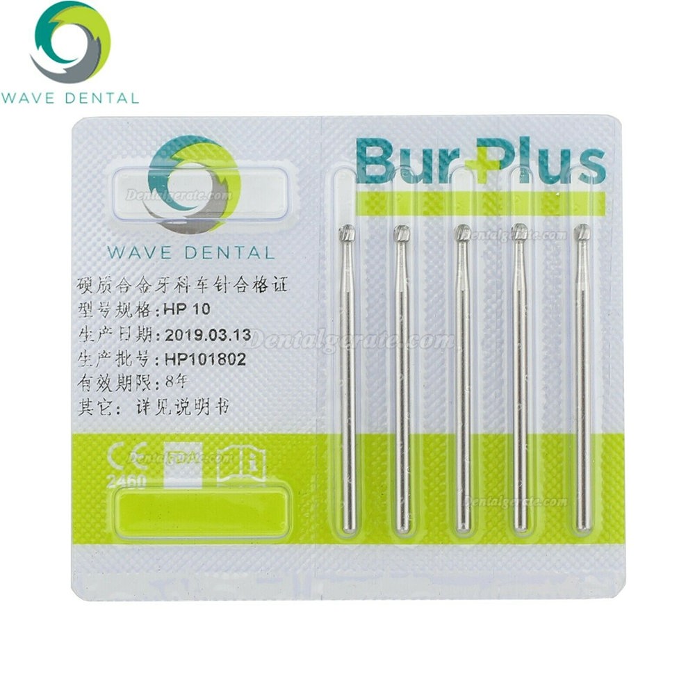 10 St&uuml;ck WaveDental Handst&uuml;ck-Schaft(HP) Hartmetallbohrer Zahnmedizin HP 1/4 1/2 1 2 3 4 5 6 7 8 10# Runden Zahnbohrer
